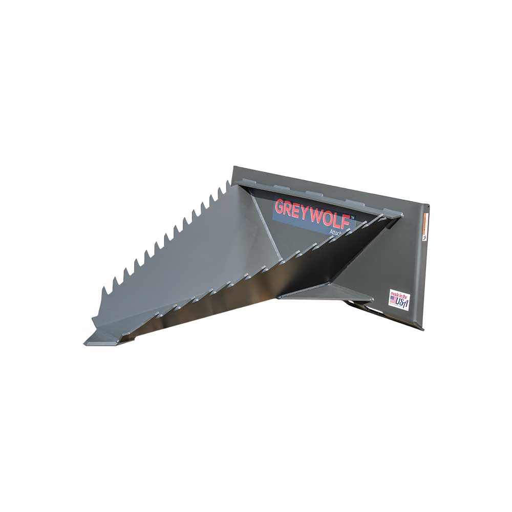 GreyWolf stump bucket attachment for skid steer loaders
