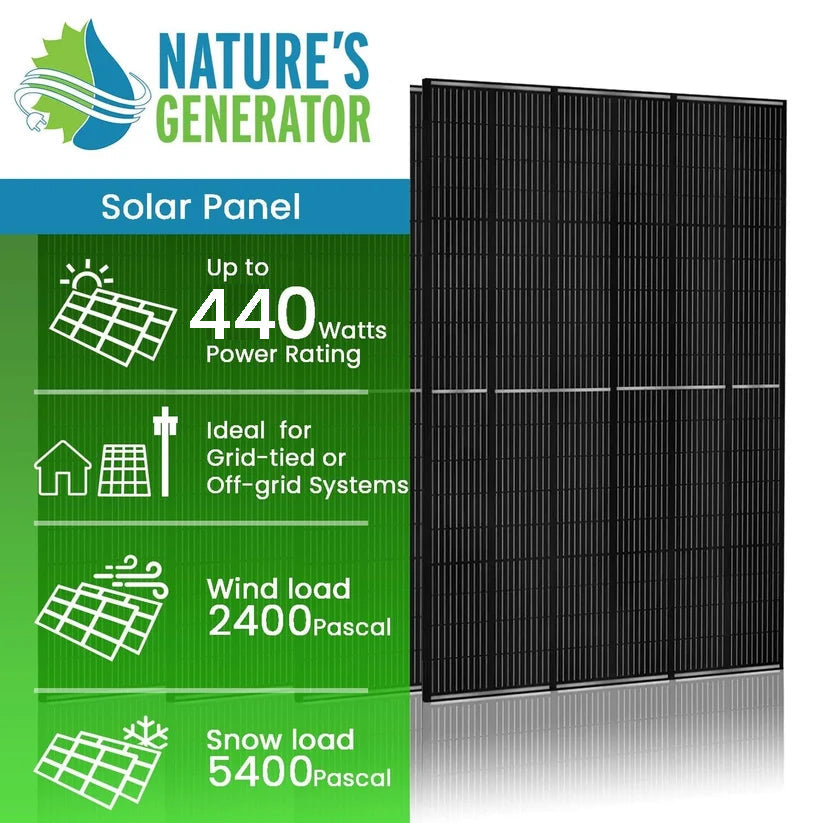 440 watt monocrystalline solar panel detail