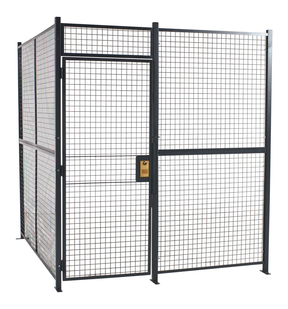 Vestil WPC-D-4X8-2 driver trucker access cage, 4 ft x 8 ft, 2 sided corner mount with slide-up service window