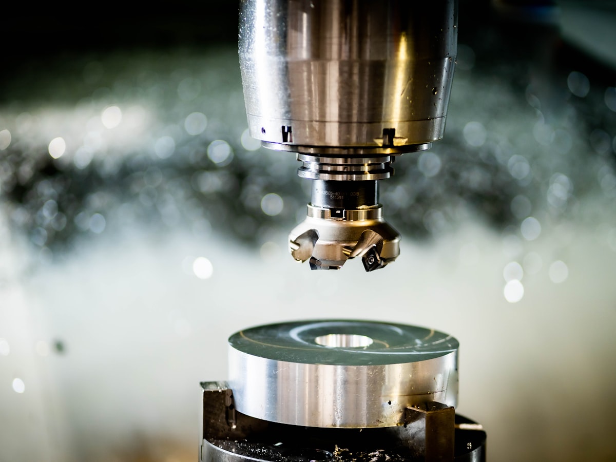 CNC machine cutting metal