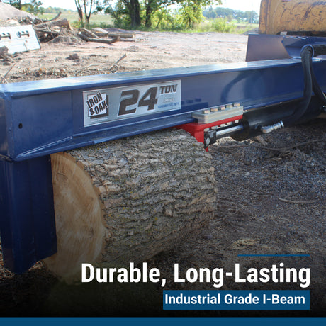 Iron & Oak SMH2419 log splitter beam, wedge and safety step detail
