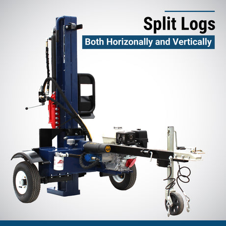 Iron & Oak BHVH3018GX log splitter beam, wedge and log cradle detail