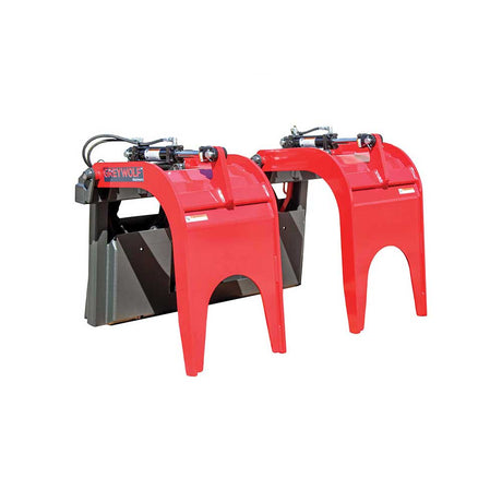 GreyWolf double quick attach grapple, mounted on a bucket