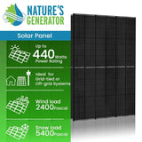 440 watt monocrystalline solar panel detail