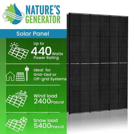 440 watt monocrystalline solar panel detail