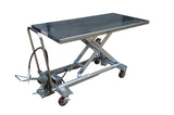 Vestil AIR-1000-LD-PSS partially stainless long deck air hydraulic scissor lift cart, 1,000 lb