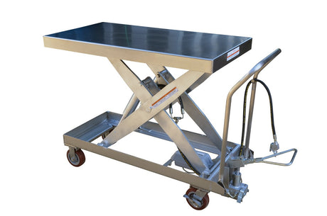 Vestil AIR-1750-PSS partially stainless air hydraulic scissor lift cart, 1,750 lb capacity
