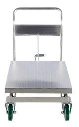 Vestil CART-1100-SS stainless cart platform and scissor detail