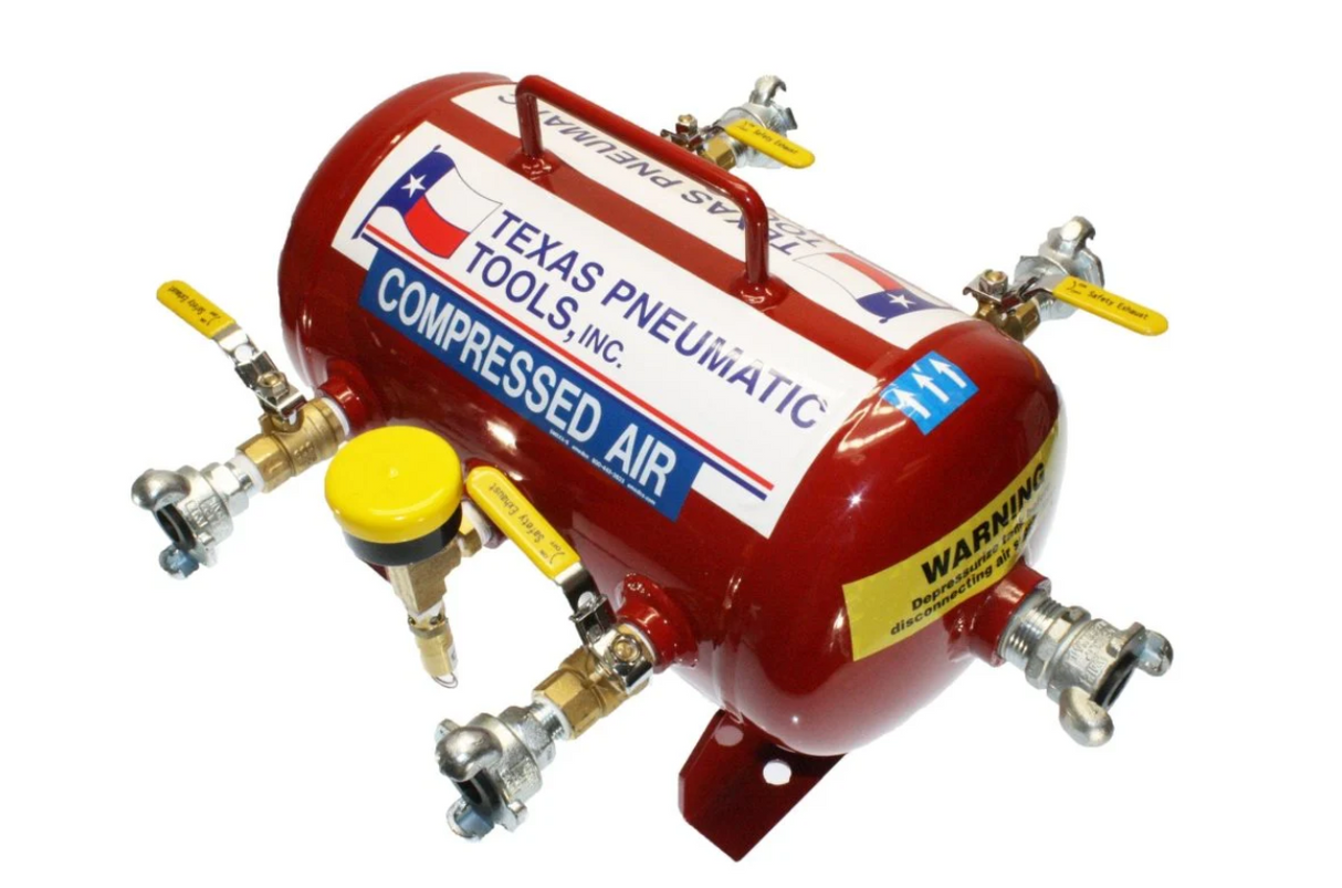 Air Manifold (2.5 Gal, ASME Tank w/ 1/2" Ball Valves & Crowfoot Connectors)