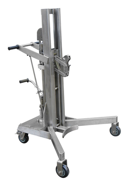 Vestil DRUM-LT-SS stainless steel drum lifter and transporter, 800 lb capacity