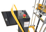 Vestil HYD-CB-10-DC counter balanced lift reaching over an obstruction