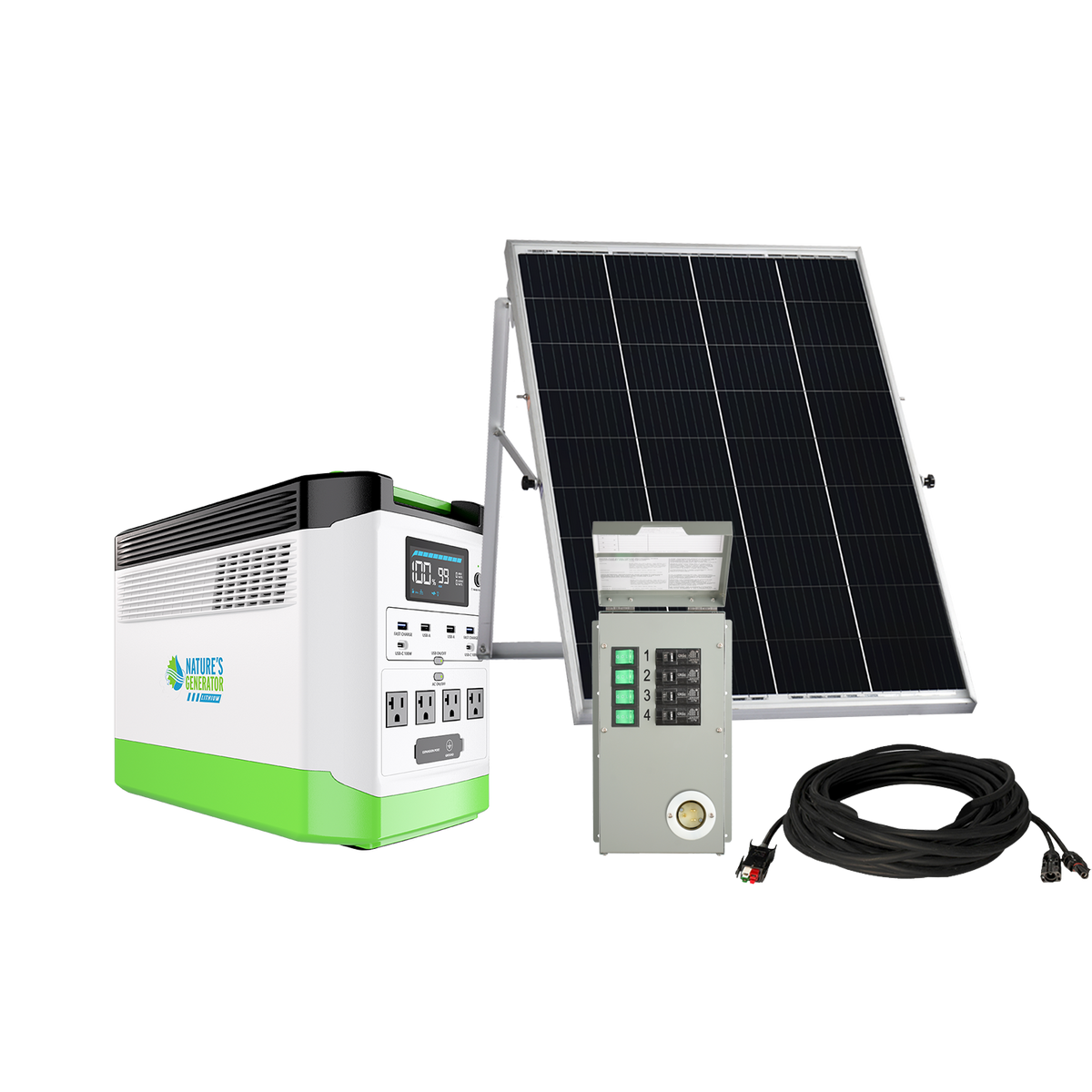 Nature's Generator Lithium 1800 Solar Generator and Transfer Switch
