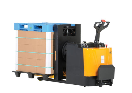 Vestil PI-P-3000-3254 pallet inverter side view showing low profile frame