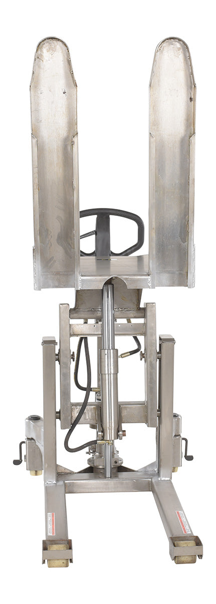Vestil TM-22-M-SS stainless Tilt Master raised position
