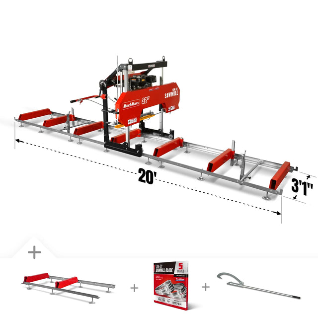 MechMaxx SM-32 portable sawmill 20ft track